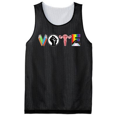 Vote Books Fist Ovaries Lgtbq Mesh Reversible Basketball Jersey Tank