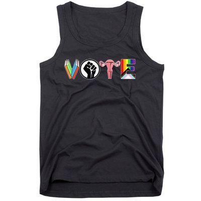 Vote Books Fist Ovaries Lgtbq Tank Top