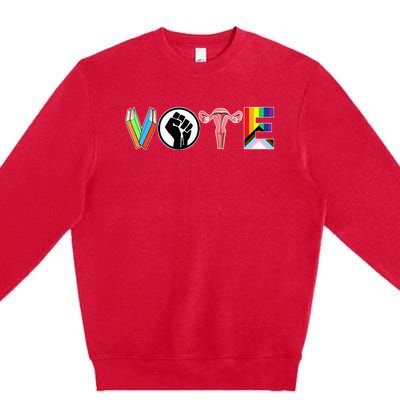 Vote Books Fist Ovaries Lgtbq Premium Crewneck Sweatshirt