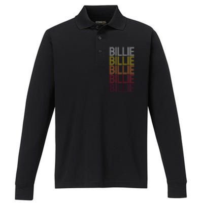 Vintage Billie First Name Billie Performance Long Sleeve Polo