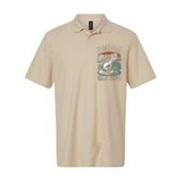 Vintage Bass Fishing Angler Funny Fisherman Catching Fish Softstyle Adult Sport Polo