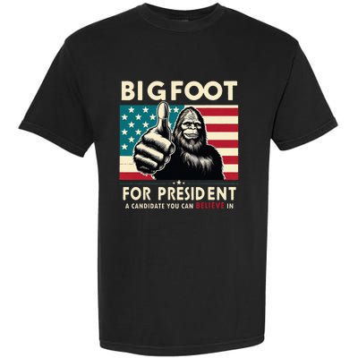 Vote Bigfoot For President 2024 Funny Election Garment-Dyed Heavyweight T-Shirt