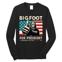 Vote Bigfoot For President 2024 Funny Election Long Sleeve Shirt