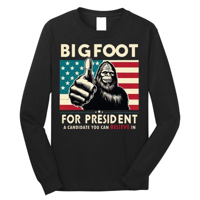 Vote Bigfoot For President 2024 Funny Election Long Sleeve Shirt