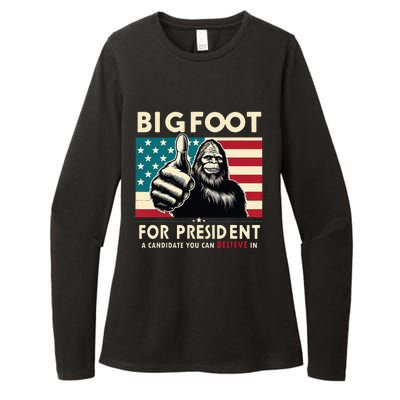 Vote Bigfoot For President 2024 Funny Election Womens CVC Long Sleeve Shirt