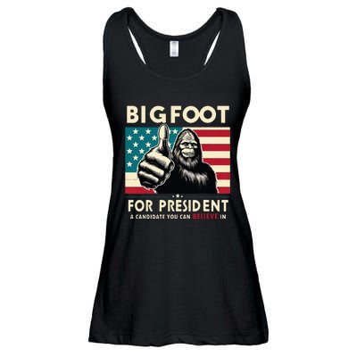 Vote Bigfoot For President 2024 Funny Election Ladies Essential Flowy Tank