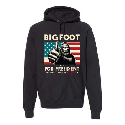 Vote Bigfoot For President 2024 Funny Election Premium Hoodie