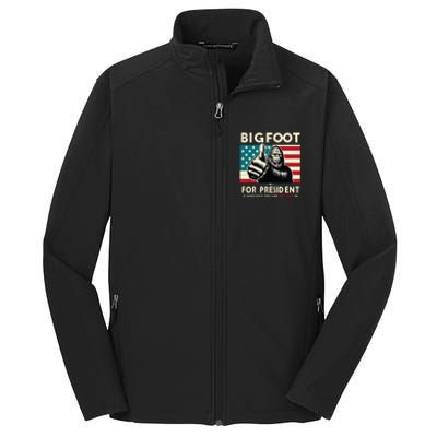 Vote Bigfoot For President 2024 Funny Election Core Soft Shell Jacket