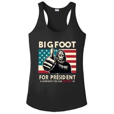 Vote Bigfoot For President 2024 Funny Election Ladies PosiCharge Competitor Racerback Tank