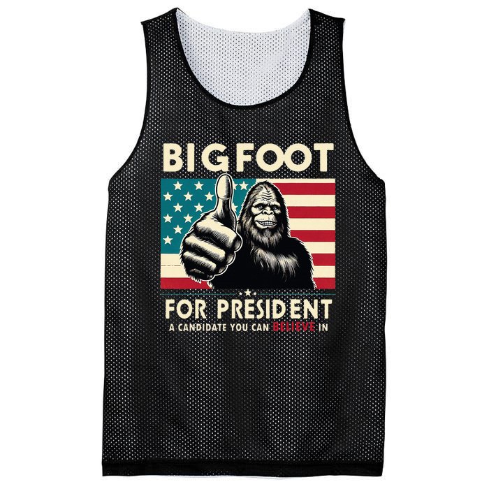 Vote Bigfoot For President 2024 Funny Election Mesh Reversible Basketball Jersey Tank