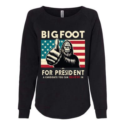 Vote Bigfoot For President 2024 Funny Election Womens California Wash Sweatshirt