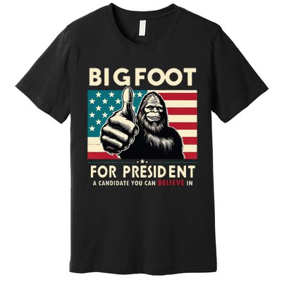 Vote Bigfoot For President 2024 Funny Election Premium T-Shirt