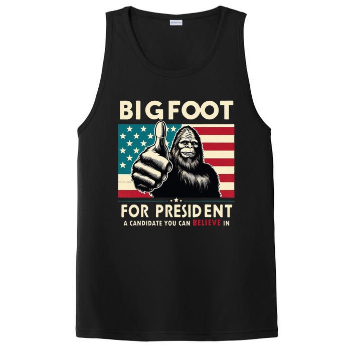 Vote Bigfoot For President 2024 Funny Election PosiCharge Competitor Tank