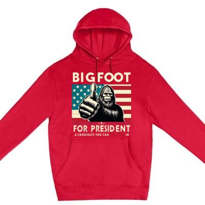 Vote Bigfoot For President 2024 Funny Election Premium Pullover Hoodie