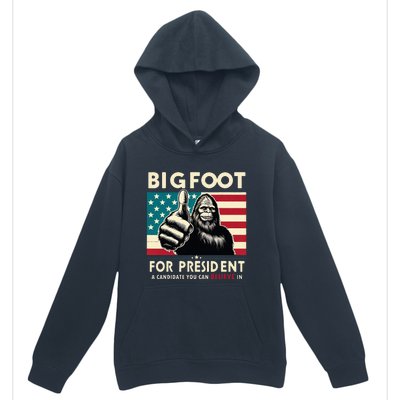 Vote Bigfoot For President 2024 Funny Election Urban Pullover Hoodie