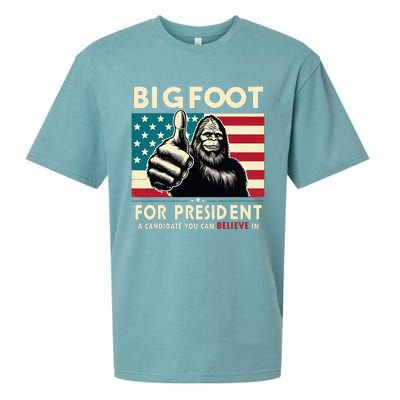 Vote Bigfoot For President 2024 Funny Election Sueded Cloud Jersey T-Shirt