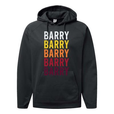 Vintage Barry First Name Barry Performance Fleece Hoodie