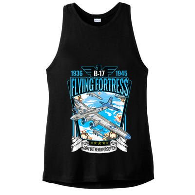Vintage B17 Flying Fortress WW2 Heavy Bomber Aviator Ladies PosiCharge Tri-Blend Wicking Tank