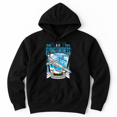 Vintage B17 Flying Fortress WW2 Heavy Bomber Aviator Hoodie