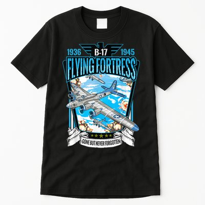 Vintage B17 Flying Fortress WW2 Heavy Bomber Aviator Tall T-Shirt
