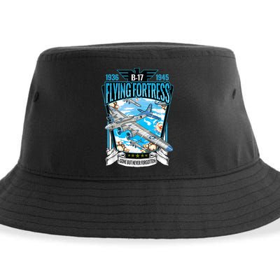 Vintage B17 Flying Fortress WW2 Heavy Bomber Aviator Sustainable Bucket Hat