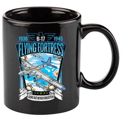 Vintage B17 Flying Fortress WW2 Heavy Bomber Aviator 11oz C Handle Ceramic Mug