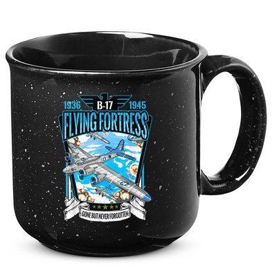 Vintage B17 Flying Fortress WW2 Heavy Bomber Aviator 15oz Campfire Ceramic Mug