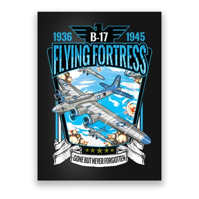 Vintage B17 Flying Fortress WW2 Heavy Bomber Aviator Poster
