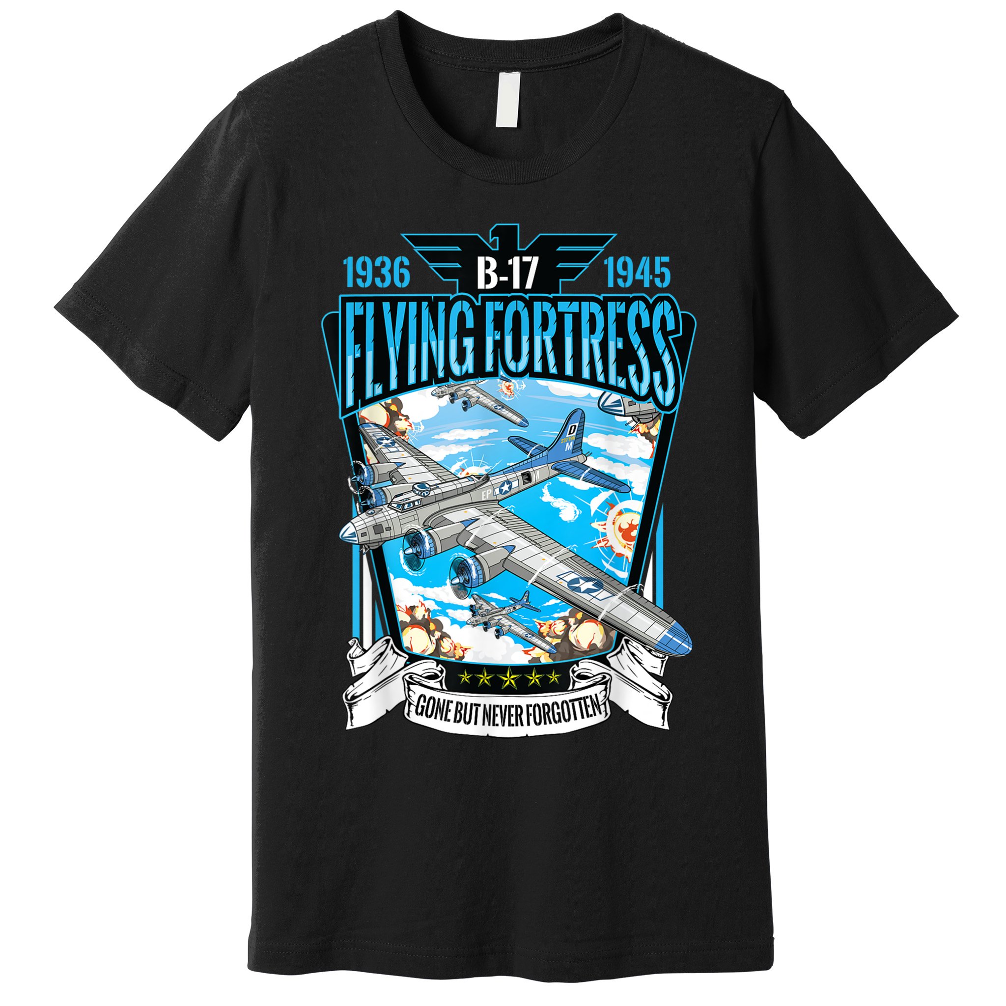 Vintage B17 Flying Fortress WW2 Heavy Bomber Aviator Premium T-Shirt