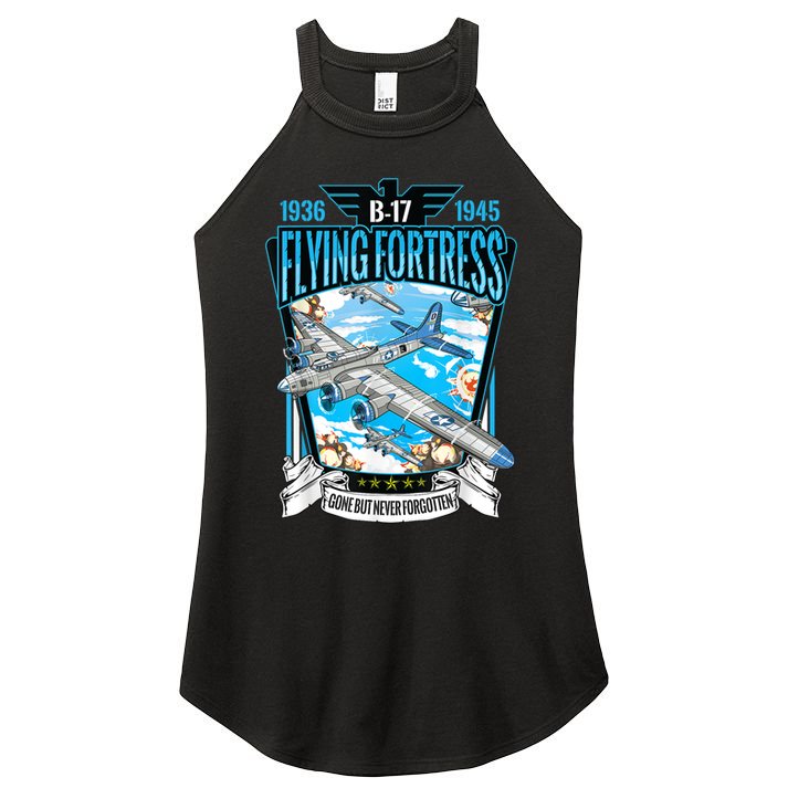 Vintage B17 Flying Fortress WW2 Heavy Bomber Aviator Women's Perfect Tri Rocker Tank