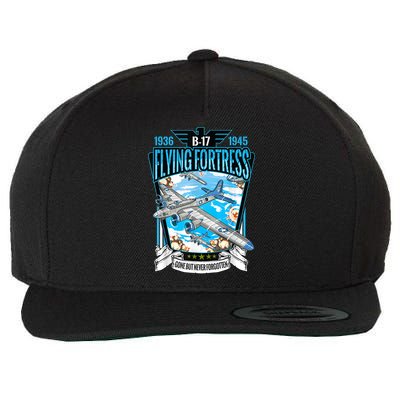 Vintage B17 Flying Fortress WW2 Heavy Bomber Aviator Wool Snapback Cap