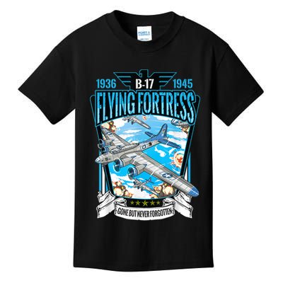 Vintage B17 Flying Fortress WW2 Heavy Bomber Aviator Kids T-Shirt