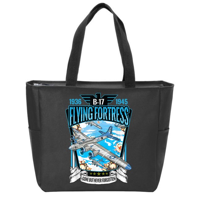 Vintage B17 Flying Fortress WW2 Heavy Bomber Aviator Zip Tote Bag