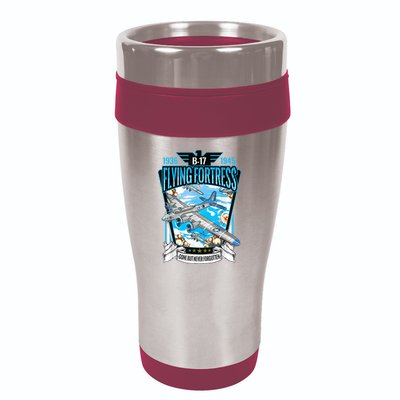 Vintage B17 Flying Fortress WW2 Heavy Bomber Aviator 16oz Travel Tumbler