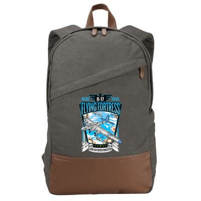 Vintage B17 Flying Fortress WW2 Heavy Bomber Aviator Cotton Canvas Backpack