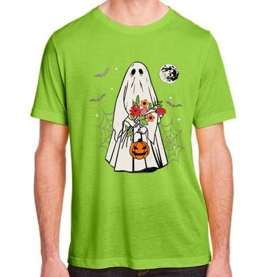 Vintage Boo Floral Jack O Lantern Ghost Halloween Costumes Adult ChromaSoft Performance T-Shirt