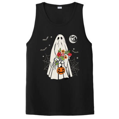 Vintage Boo Floral Jack O Lantern Ghost Halloween Costumes PosiCharge Competitor Tank