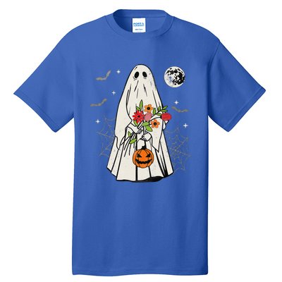 Vintage Boo Floral Jack O Lantern Ghost Halloween Costumes Tall T-Shirt