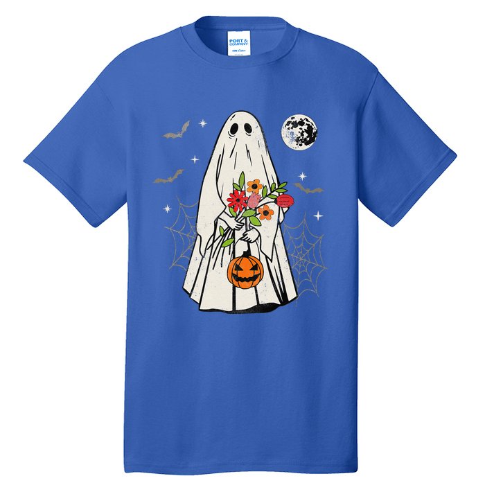 Vintage Boo Floral Jack O Lantern Ghost Halloween Costumes Tall T-Shirt