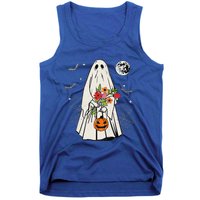 Vintage Boo Floral Jack O Lantern Ghost Halloween Costumes Tank Top