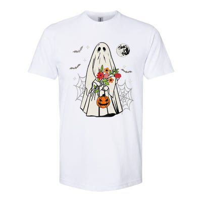 Vintage Boo Floral Jack O Lantern Ghost Halloween Costumes Softstyle CVC T-Shirt