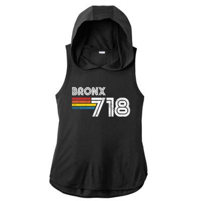 Vintage Bronx Funny Gift Proud 718 New York City State Gift Ladies PosiCharge Tri-Blend Wicking Draft Hoodie Tank