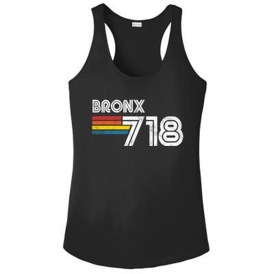 Vintage Bronx Funny Gift Proud 718 New York City State Gift Ladies PosiCharge Competitor Racerback Tank