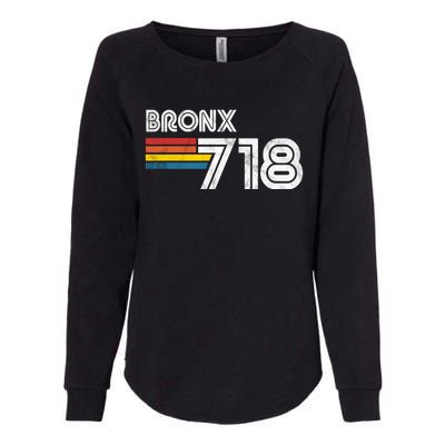 Vintage Bronx Funny Gift Proud 718 New York City State Gift Womens California Wash Sweatshirt