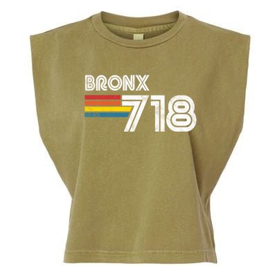 Vintage Bronx Funny Gift Proud 718 New York City State Gift Garment-Dyed Women's Muscle Tee