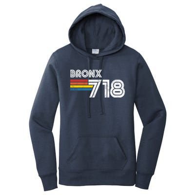 Vintage Bronx Funny Gift Proud 718 New York City State Gift Women's Pullover Hoodie