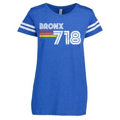 Vintage Bronx Funny Gift Proud 718 New York City State Gift Enza Ladies Jersey Football T-Shirt