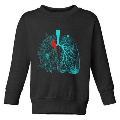 Vintage Boho Flower Floral Nature Lungs Toddler Sweatshirt