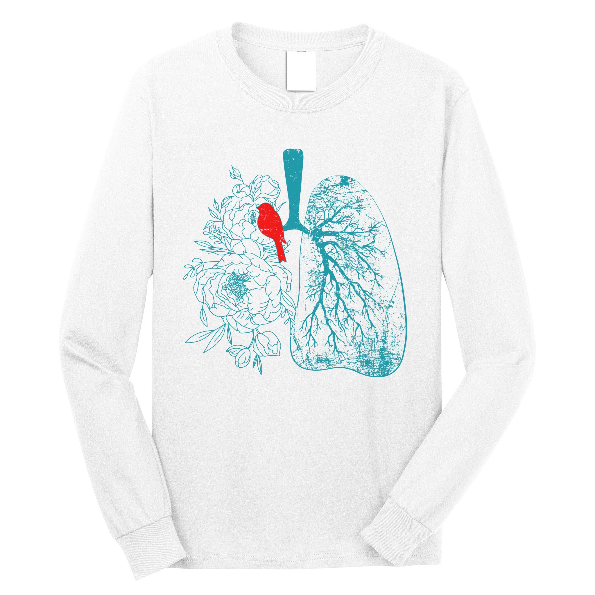 Vintage Boho Flower Floral Nature Lungs Long Sleeve Shirt
