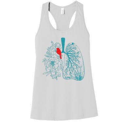 Vintage Boho Flower Floral Nature Lungs Women's Racerback Tank